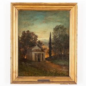 CARCANO Filippo 1840-1914,Paesaggio con chiesetta,1840,Wannenes Art Auctions IT 2022-12-16