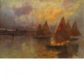 CARCANO Filippo 1840-1914,Vele a Chioggia al tramonto,Wannenes Art Auctions IT 2017-05-31