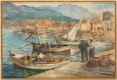 CARDELLA Tony 1898-1976,Les pêcheurs au port,Horta BE 2022-09-05