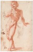 CARDI Ludovico 1559-1613,RECTO: STUDY OF A MALE NUDE, WALKING VERSO: STUDIE,Sotheby's GB 2020-01-29
