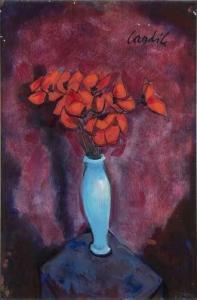 CARDILE ANTONIO 1914-1986,Vaso celeste fiori rosa,Bertolami Fine Arts IT 2022-02-17