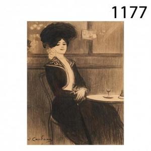 CARDONA Joan 1877-1937,Dama en el café,Lamas Bolaño ES 2017-06-21