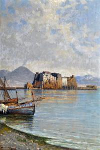 CARELLI Giuseppe 1858-1921,Castel dell'Ovo,Vincent Casa d'Aste IT 2023-12-02