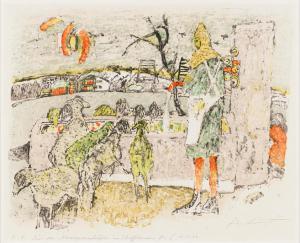 CARIGIET Alois 1902-1985,An der Tränke (At the Trough),1970,Strauss Co. ZA 2024-02-12