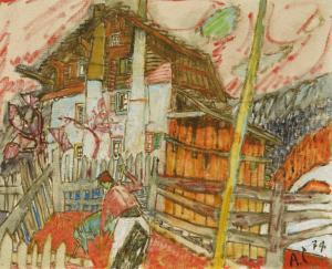 CARIGIET Alois 1902-1985,House in Vals,1974,Galerie Koller CH 2023-12-01