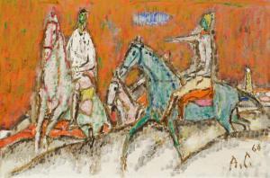 CARIGIET Alois 1902-1985,Rider in the dunes,1967,Galerie Koller CH 2023-12-01