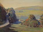CARIOT Gustave 1872-1950,Französische Hügel-Landschaft mit Weg,1922,Kastern DE 2020-05-16