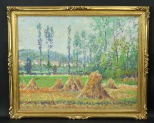 CARIOT Gustave 1872-1950,Les meules devant les arbres,Auxerre Enchères FR 2024-04-07