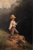 CARISS Henry T 1850-1903,YOUNG BOY FISHING,Potomack US 2021-01-21