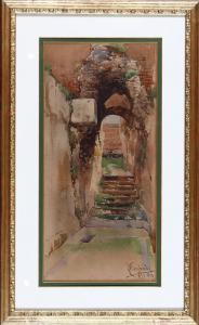 CARLANDI Onorato 1848-1939,Vicolo con scalinata,Casa d'Aste Arcadia IT 2024-02-16