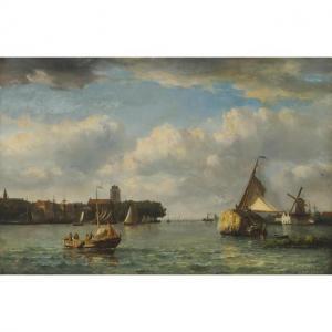 CARLEBUR OF DORDRECHT Francois,PAIR OF MARINE VIEWS WITH PEOPLEMANNING BOATS,Waddington's 2022-10-27