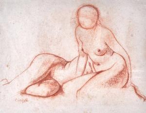 CARLEGLE Charles Emile 1877-1937,Two naked ladies lying on a bed,John Nicholson GB 2014-02-05