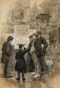 CARLETON Clifford 1867-1946,In Front of the Election Poster,Lempertz DE 2015-05-16