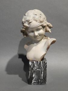 CARLI Auguste Henri 1868-1930,Buste de jeune fille,Legros BE 2018-02-22