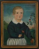 CARLIN Andrew B 1816-1871,folk portrait of a young boy,Pook & Pook US 2007-09-28
