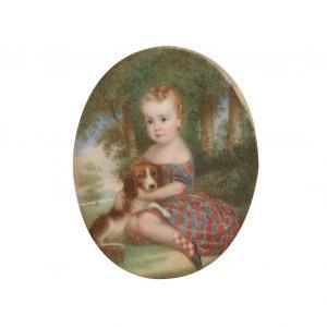 CARLIN John 1813-1891,Young Child with Spaniel,1849,William Doyle US 2010-04-13