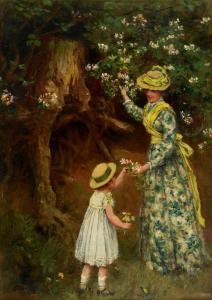CARLINE George D,A mother and child picking flowers,Charterhouse GB 2016-01-22