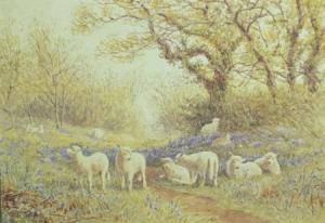CARLISLE John 1866-1916,Sheep Grazing in aFlowering Meadow,William Doyle US 2008-06-04