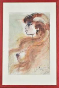 CARLOTTI Jean Albert,Femme nue à la chevelure rousse, de profil,1985,Conan-Auclair 2021-12-16