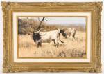 CARLSON Ken 1937,depicting longhorns in a landscape,Dallas Auction US 2009-03-18