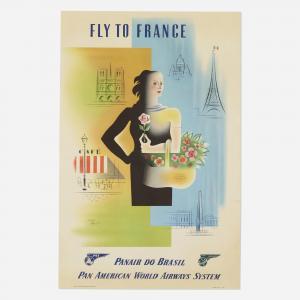 CARLU Jean,Fly to France (Pan American World Airways),1949,Los Angeles Modern Auctions 2022-04-29