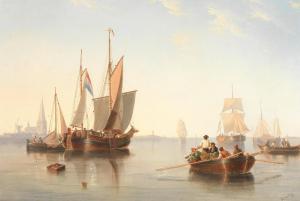 CARMICHAEL James Wilson 1800-1868,Dutch shipping in a calm,1856,Bonhams GB 2024-04-24