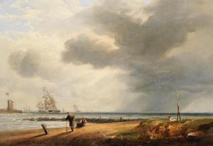 CARMICHAEL James Wilson,Dutch shipping off the coast with fishermen on the,1846,Bonhams 2024-04-24