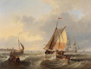 CARMICHAEL James Wilson 1800-1868,Shipping off Kronberg Castle, Denmark,1845,Bonhams GB 2024-04-24