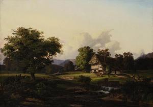 CARMIENCKE Dedo 1840-1907,Landschaft mit Bauernhof und weidendem Vi,1847,Scheublein Art & Auktionen 2021-09-24