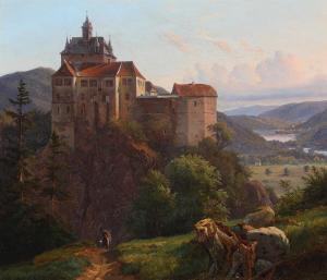 CARMIENCKE Johan Hermann 1810-1867,Scenery from Kriebstein Castle,1837,Bruun Rasmussen DK 2024-01-08