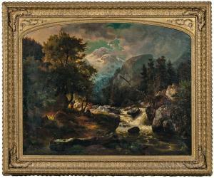 CARMIENCKE Johan Hermann,The Mountain Torrent, Possibly the Rhine Glacier,1862,Skinner 2018-04-02