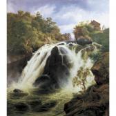 CARMIENCKE Johan Hermann,view of the waterfall at stora mollan, sweden,1839,Sotheby's 2006-01-26