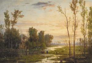 CARMIGNANI Guido 1838-1909,Neatherds returning home in a river landscape,Christie's GB 2001-04-05