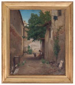 CARMIGNANI Guido 1838-1909,Pomeriggi in cortile,Casa d'Aste Santa Giulia IT 2020-12-12