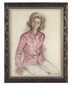 CARMONA DE LA PUENTE Darío,Portrait of Merryl Israel Aron,1970,New Orleans Auction 2016-08-27
