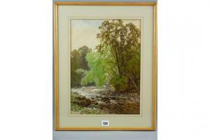 CARNOCK James 1812-1862,River scene with trees and fisherman,Rogers Jones & Co GB 2015-12-01