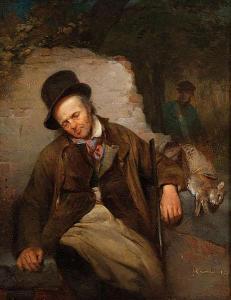 CAROLUS Louis Antoine 1814-1865,Resting hunter,1835,Bernaerts BE 2015-12-08