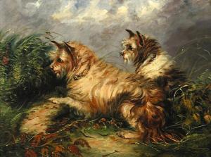 CARON LANGLOIS Pauline 1825,Two terriers rabbiting,Cheffins GB 2017-09-13