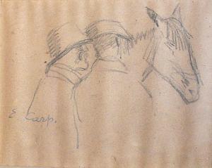 CARP Esther 1897-1970,Deux hommes et un cheval,Boisgirard & Associés FR 2011-11-23