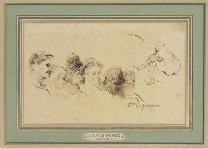 CARPEAUX Jean Baptiste,Male and female heads with a subsidiary study of a,Christie's 2014-10-21