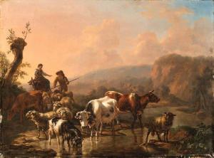 CARPENTERO Jean Charles 1784-1823,Tending to the animals,1809,Christie's GB 1998-10-28