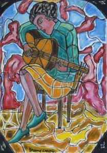 CARPI BRUNO,Ragazza con la chitarra,2004,Casa d'aste Federico II IT 2023-05-19