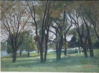 CARR Henry Marvell 1894-1970,Park scene with picnickers in a wooded landscap,Moore Allen & Innocent 2012-10-26