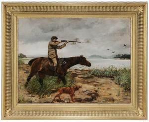CARR Lyell E 1857-1912,Duck Hunting on Horseback,c.1888,Brunk Auctions US 2017-05-19