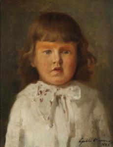 CARR Lyell E,Portrait of a little girl with a dotted neck bow,1885,Bruun Rasmussen 2018-11-12