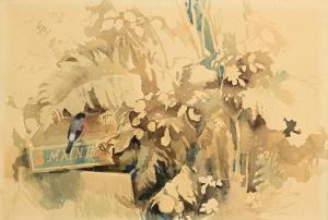 CARR Thomas, Tom 1912-1977,Bullfinch in the Hedgerow,Morgan O'Driscoll IE 2024-04-15