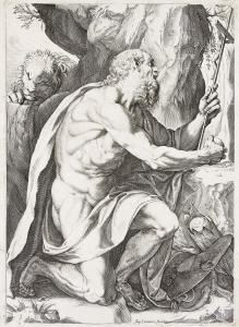 CARRACCI Agostino 1557-1602,Saint Jerome,c.1602,Swann Galleries US 2024-04-18