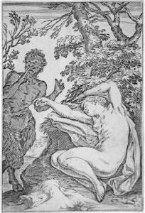 CARRACCI Annibale 1560-1609,Satyr überrascht eine schlafende Nymphe,Venator & Hanstein DE 2008-03-14