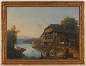 CARRARD Louis Samuel 1785-1844,Maison de paysan allemand au bord du lac de Thoune,Piguet 2013-12-11