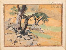 CARRE Leon 1878-1942,Etude d'arbres,Gros-Delettrez FR 2021-06-28